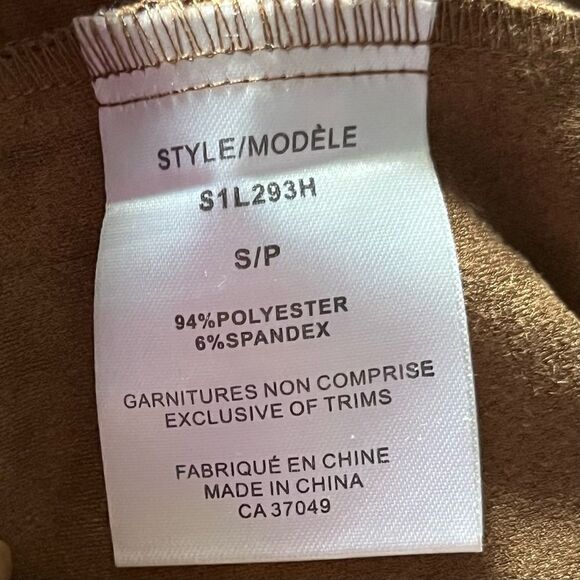 𝅺SAN FRANCISCO Brown Faux Leather Jacket with Hood  and Snap Buttons Size S - Picture 8 of 14